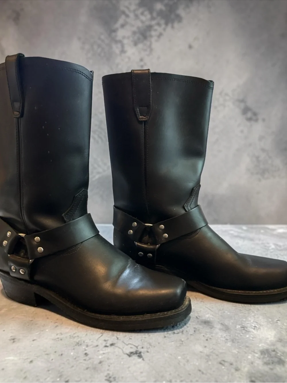 Dingo Men's Black Leather Harness Boots 10.5